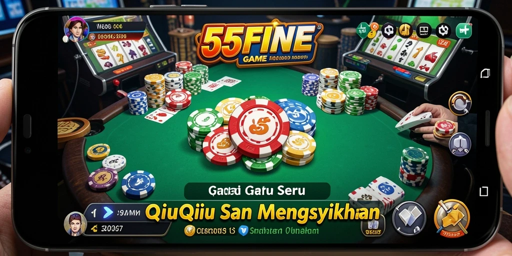 Tampilan gameplay QiuQiu di 55FIVE yang mendebarkan.