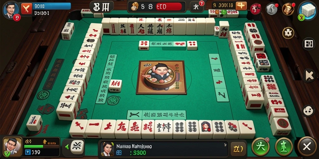 Screenshot gameplay utama dari 8II yang menunjukkan keseruan permainan Mahjong.
