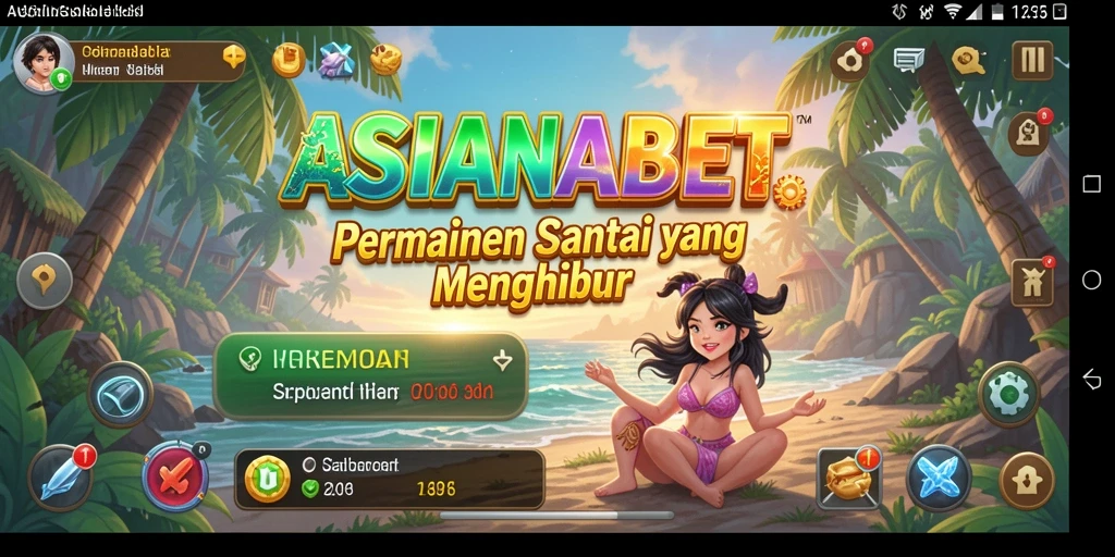 Tampilkan gameplay seru ASIANABET dengan warna-warna cerah dan grafis menarik.
