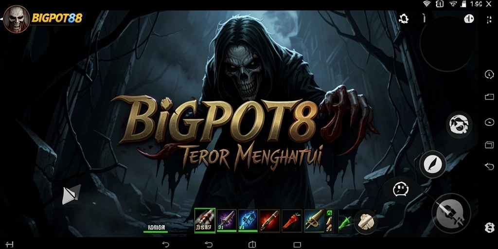 Tampilan gameplay menakutkan di dalam kegelapan yang penuh misteri.