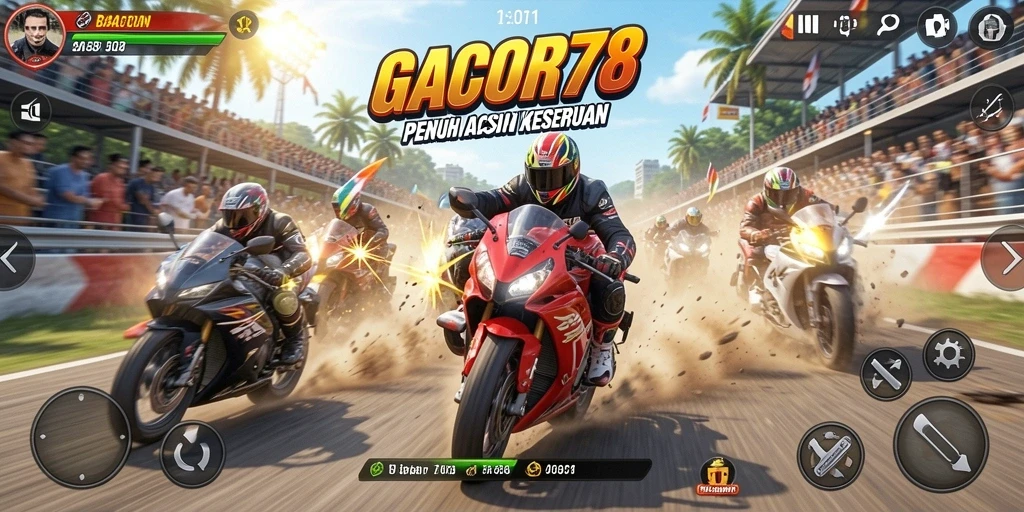 Pengalaman gameplay mendebarkan dalam balapan motor.