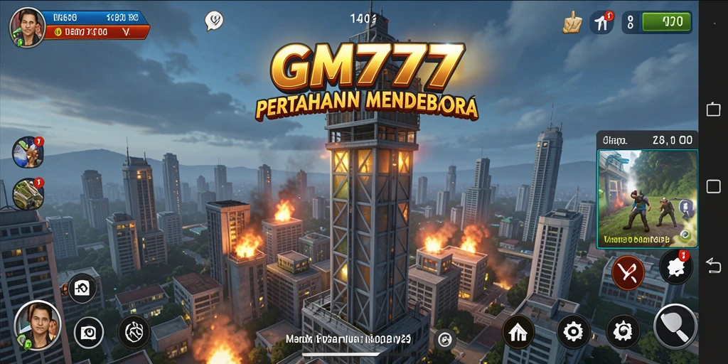 Gameplay menegangkan di GM777 menunjukkan pertahanan menara yang strategis.