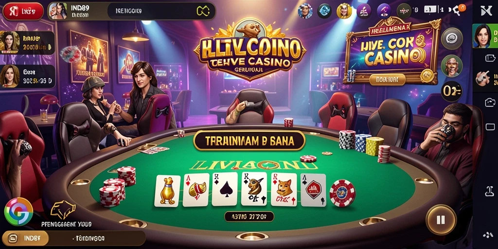 Tampilan gameplay Live Casino yang menegangkan dan interaktif di IND89.