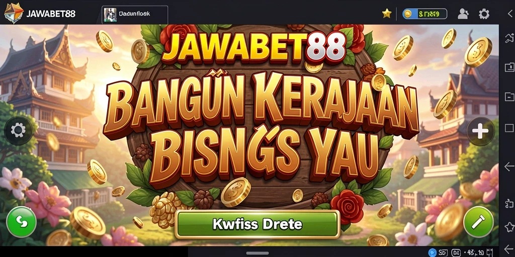 Tampilan gameplay JAWABET88 yang menarik dan dinamis dalam membangun kerajaan bisnis.