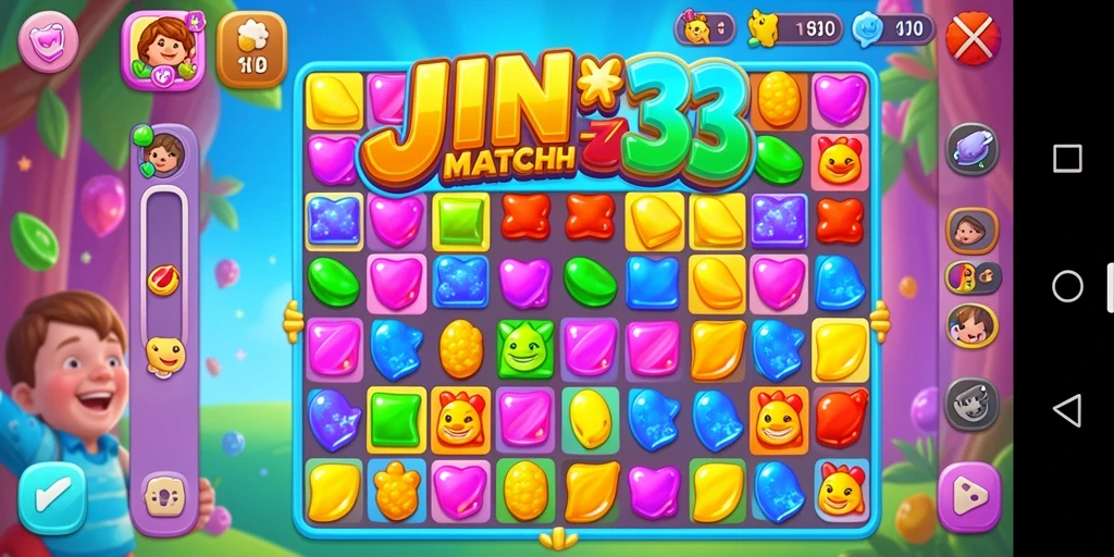 Tampilan gameplay JIN33 dengan kombinasi warna yang menarik.