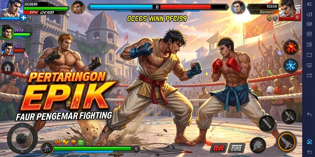 Tampilan gameplay OCE69 yang penuh aksi saat pertarungan berlangsung.