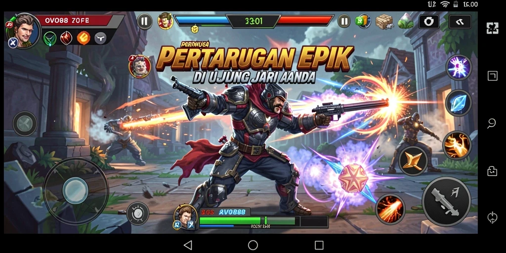 Tampilan seru pertarungan dalam OVO88 dengan karakter yang dinamis.