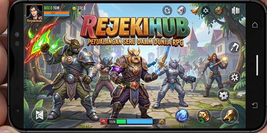 Tampilan gameplay seru REJEKIHUB dengan aksi RPG yang mendebarkan.