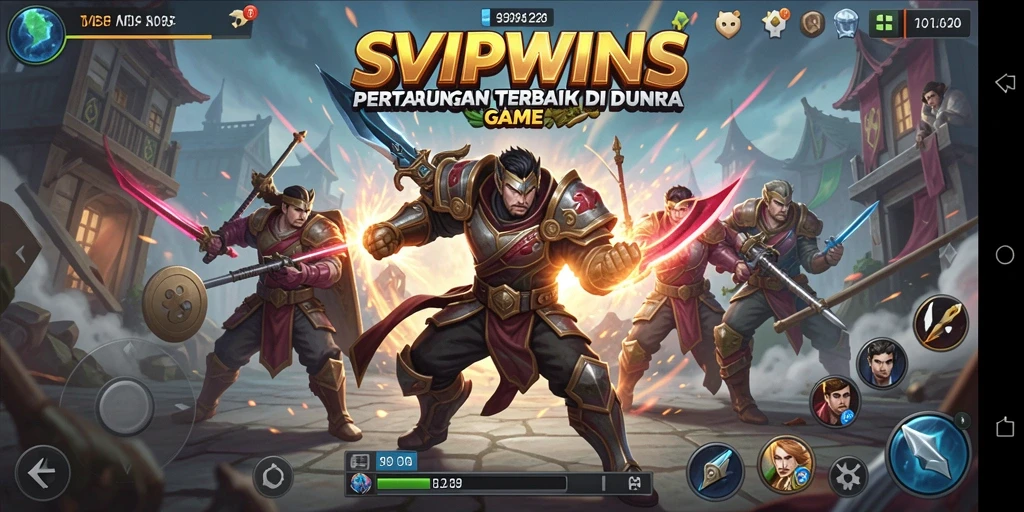 Tampilan gameplay SVIPWINS yang seru dengan pertarungan intens.
