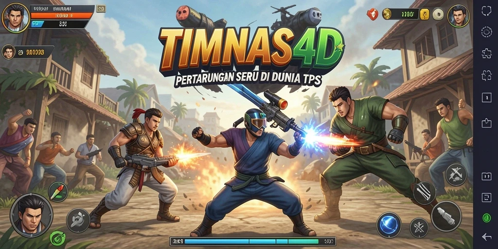 Screenshot utama TIMNAS4D menampilkan aksi gameplay TPS yang mendebarkan.