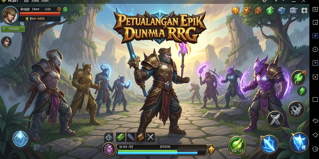Tangkapan layar gameplay RPG di WG87 dengan grafis menarik.