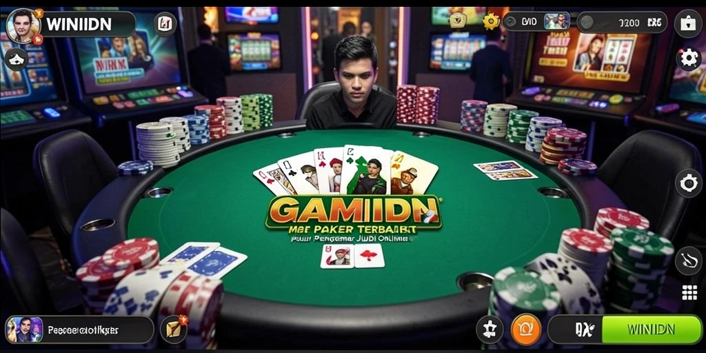 Screenshot WINIDN menunjukkan pengalaman bermain Poker yang seru.